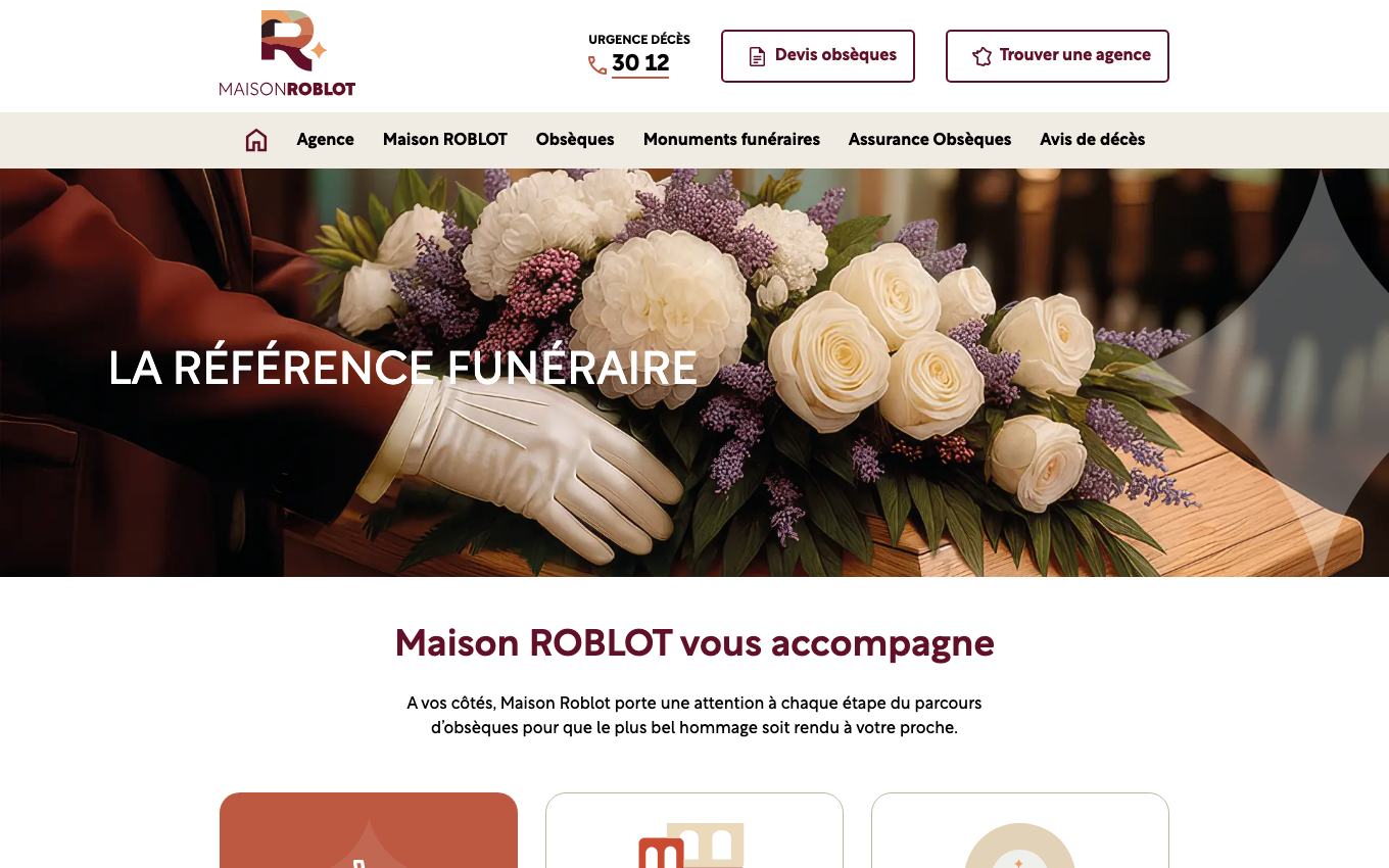 Page d'accueil du site officiel Roblot