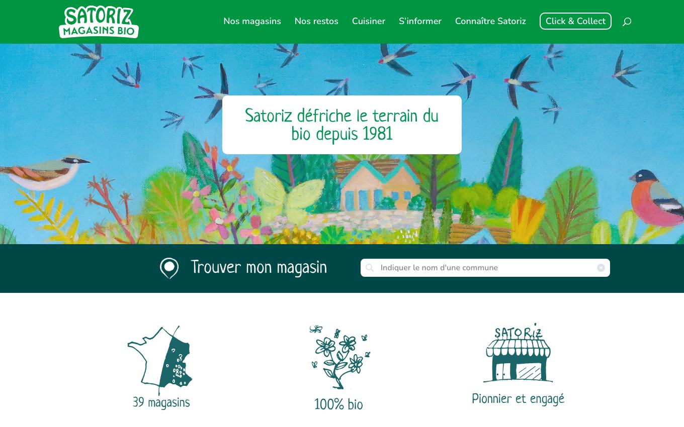 Page d'accueil du site officiel Satoriz