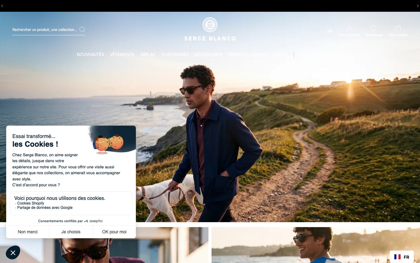 Page d'accueil du site officiel Serge Blanco