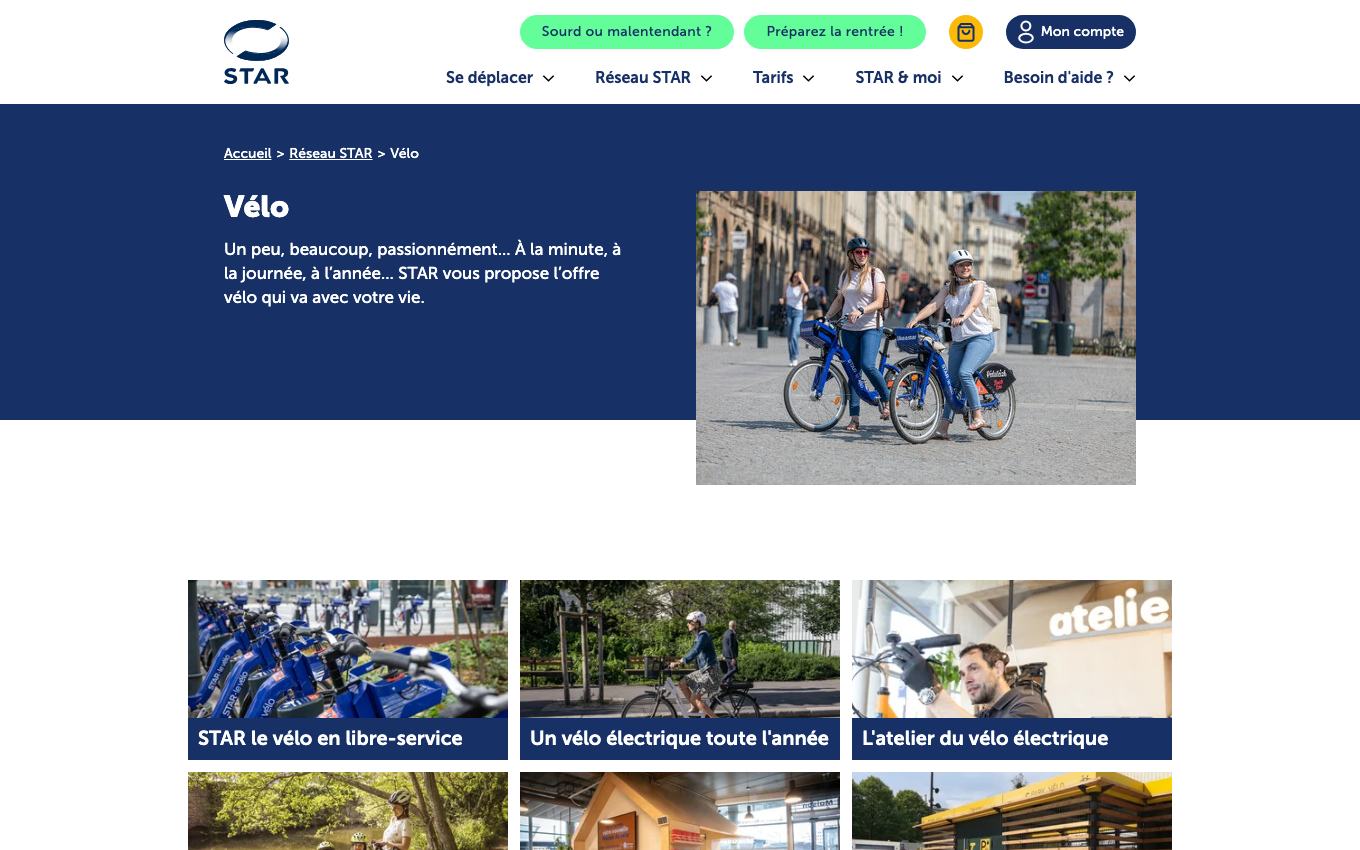 Page d'accueil du site officiel STAR