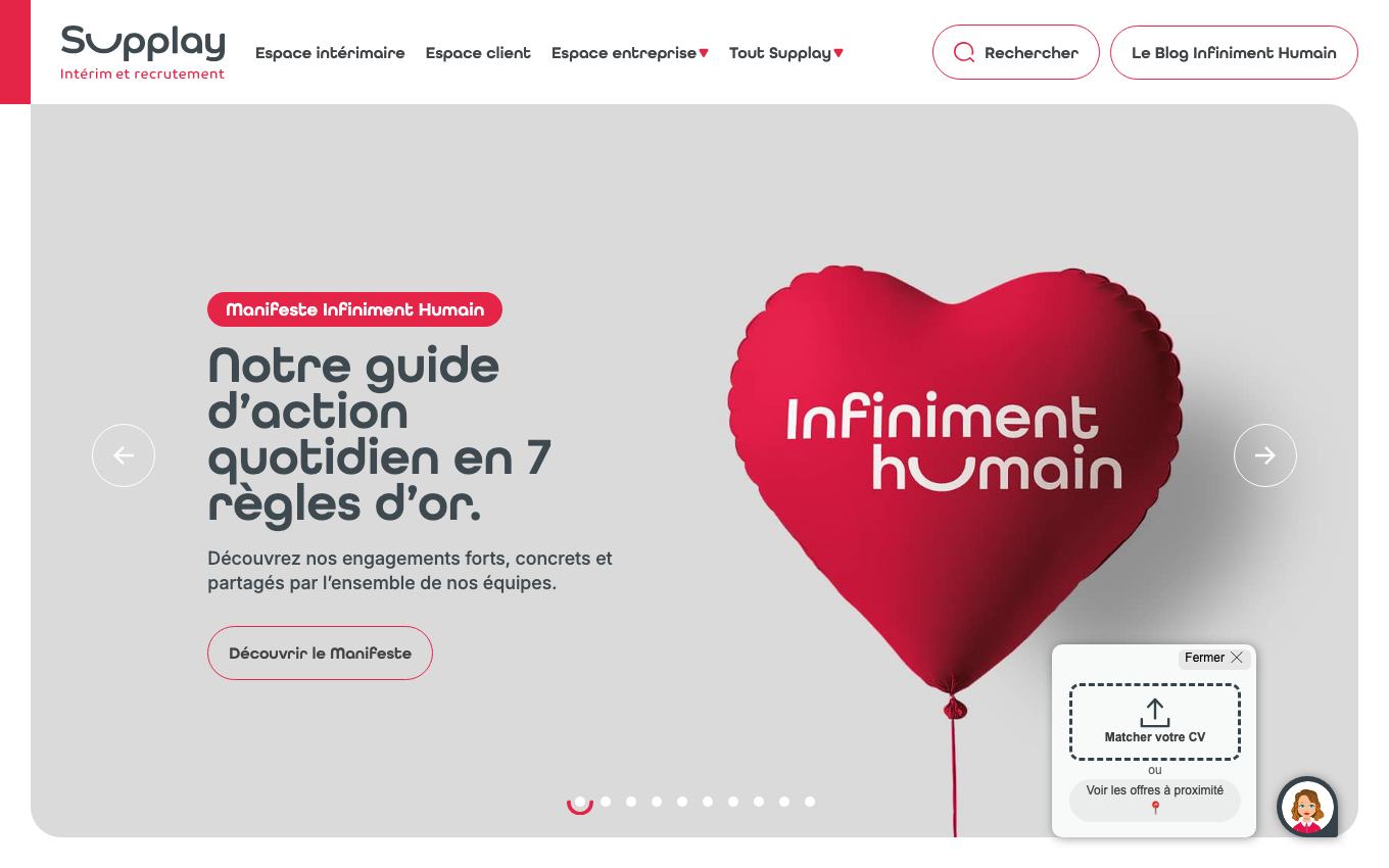 Page d'accueil du site officiel Supplay