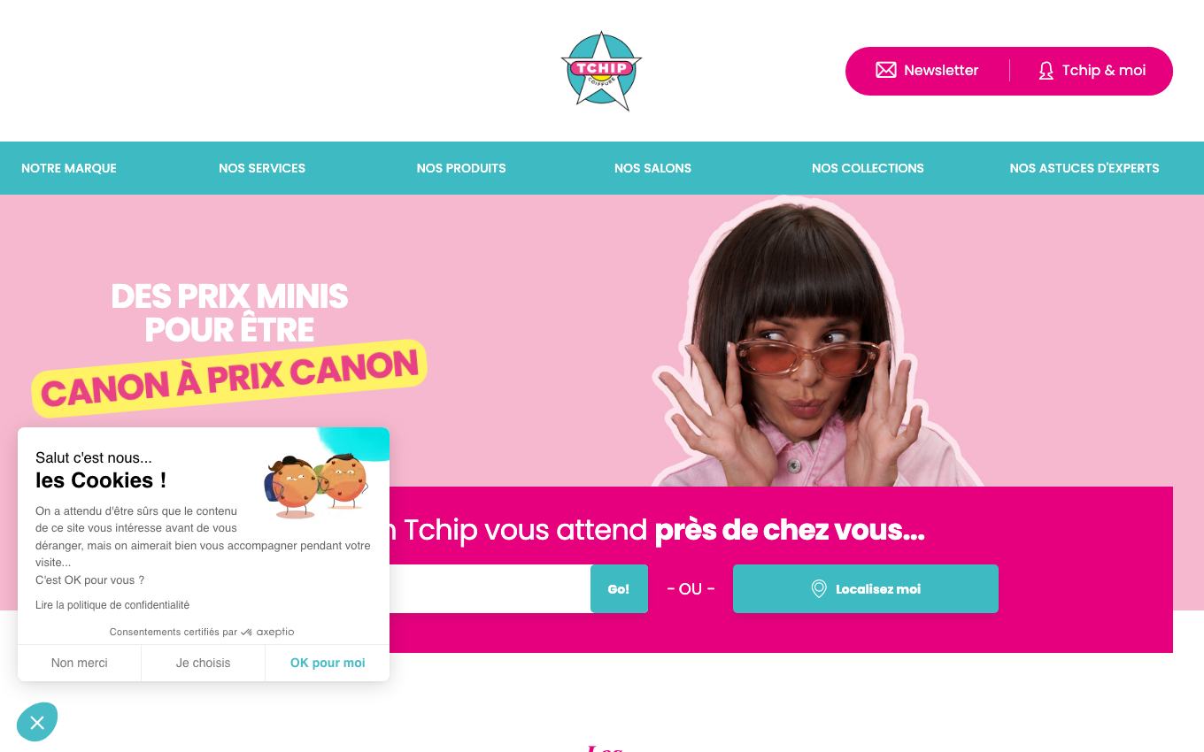 Page d'accueil du site officiel Tchip