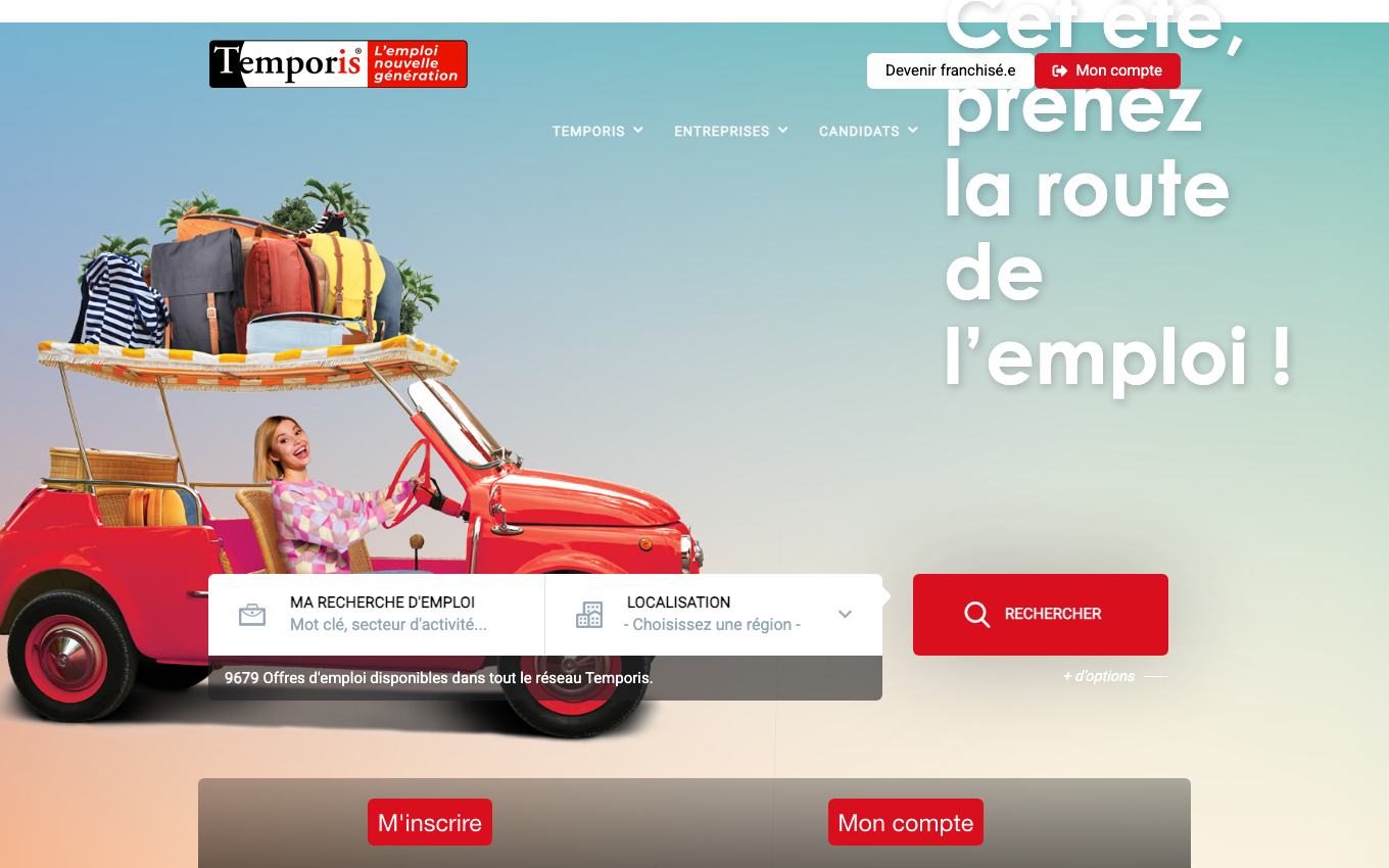 Page d'accueil du site officiel Temporis
