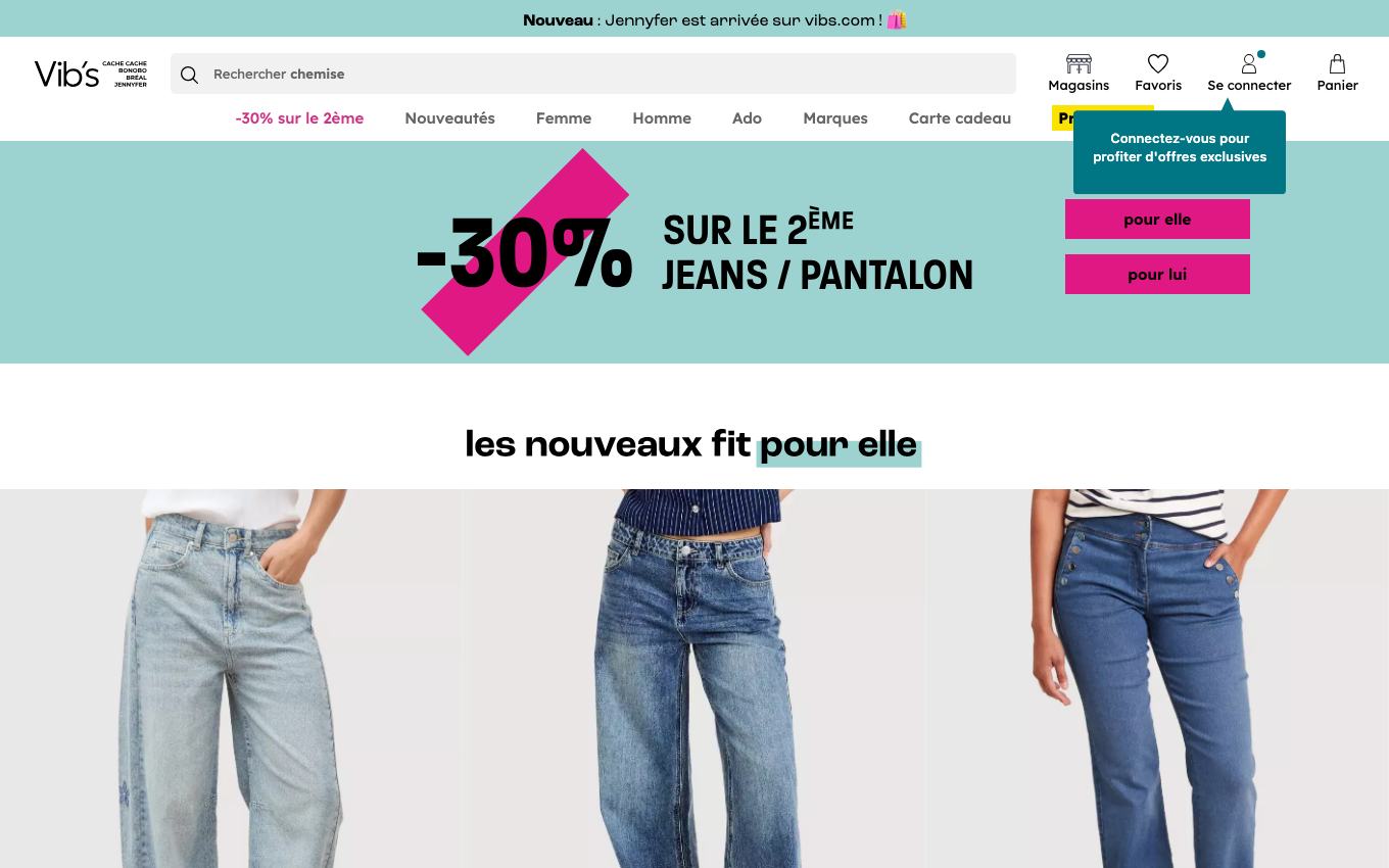 Page d'accueil du site officiel Vib's