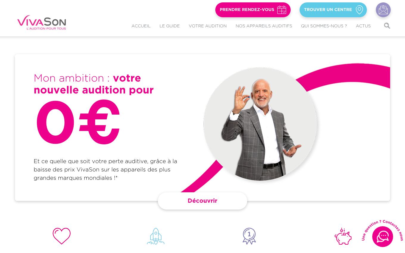 Page d'accueil du site officiel vivason